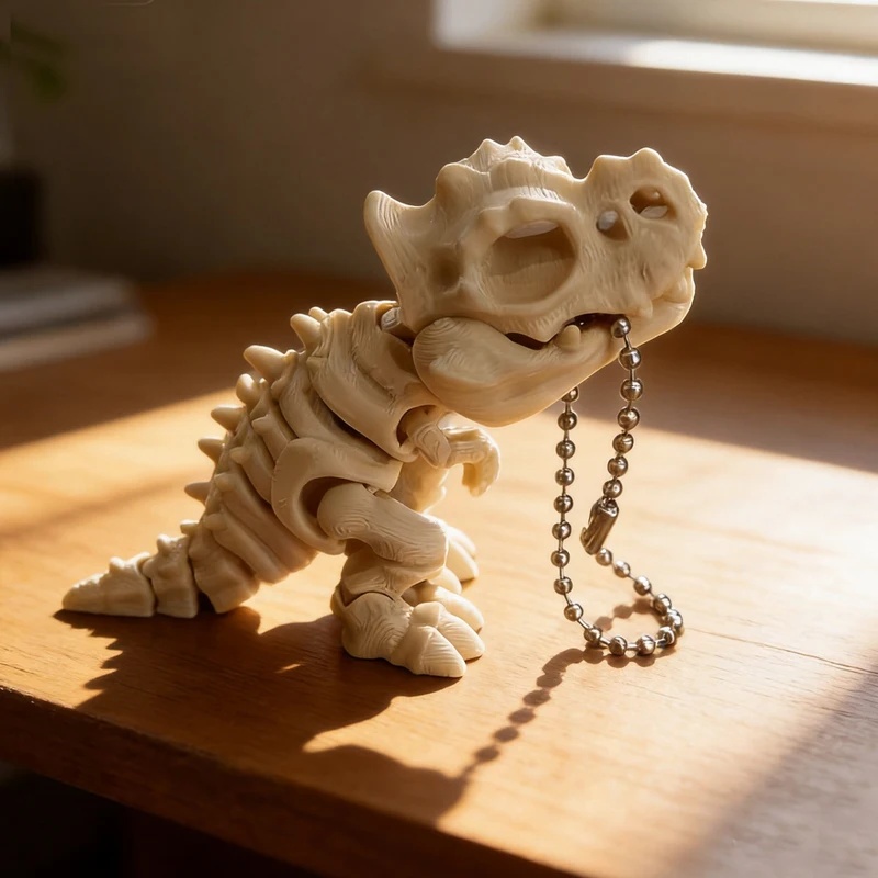 3D Printing Keychain - Modelo de esqueleto de Tiranosaurio Rex