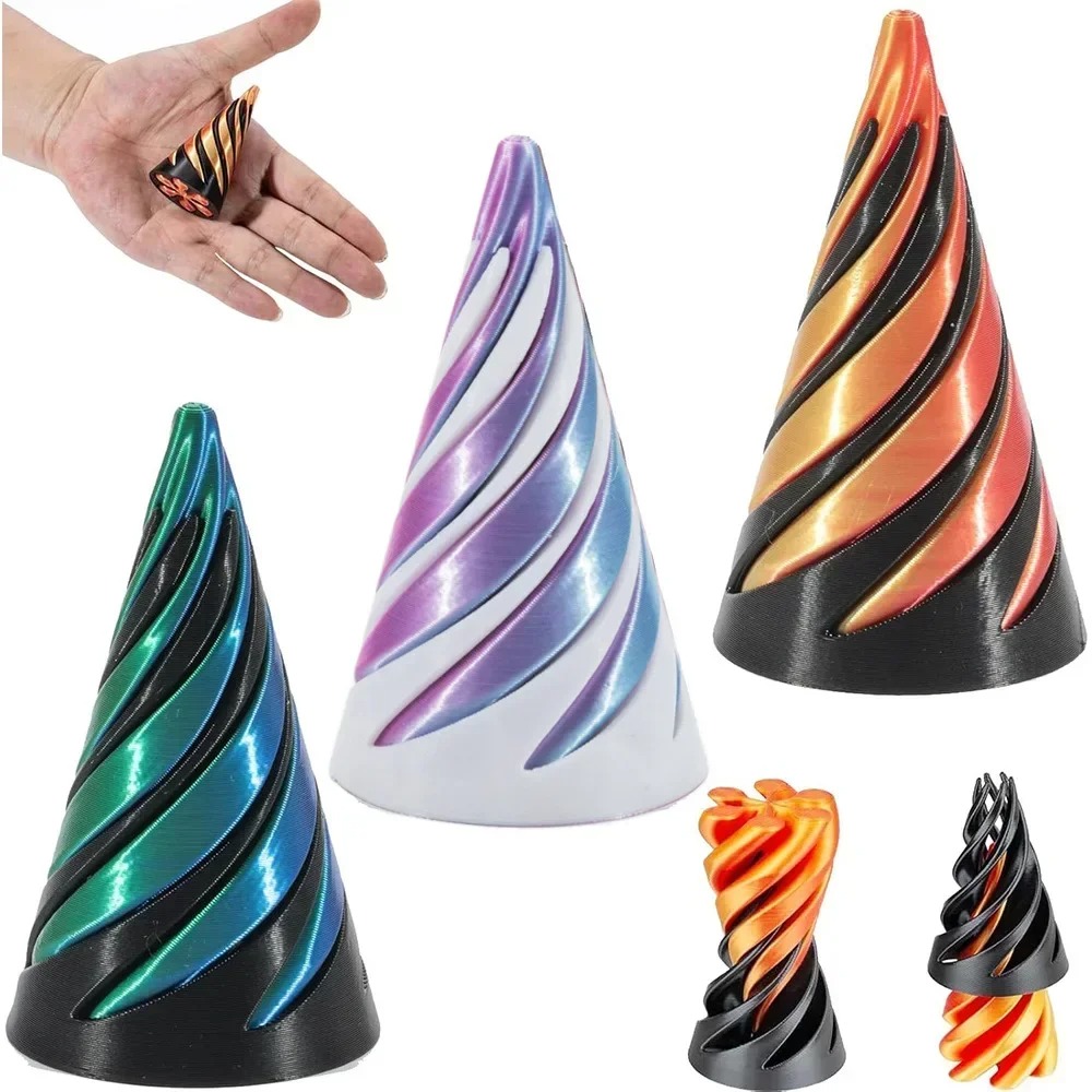 3D Printing Objects - Juguete de Cono Espiral Impreso en