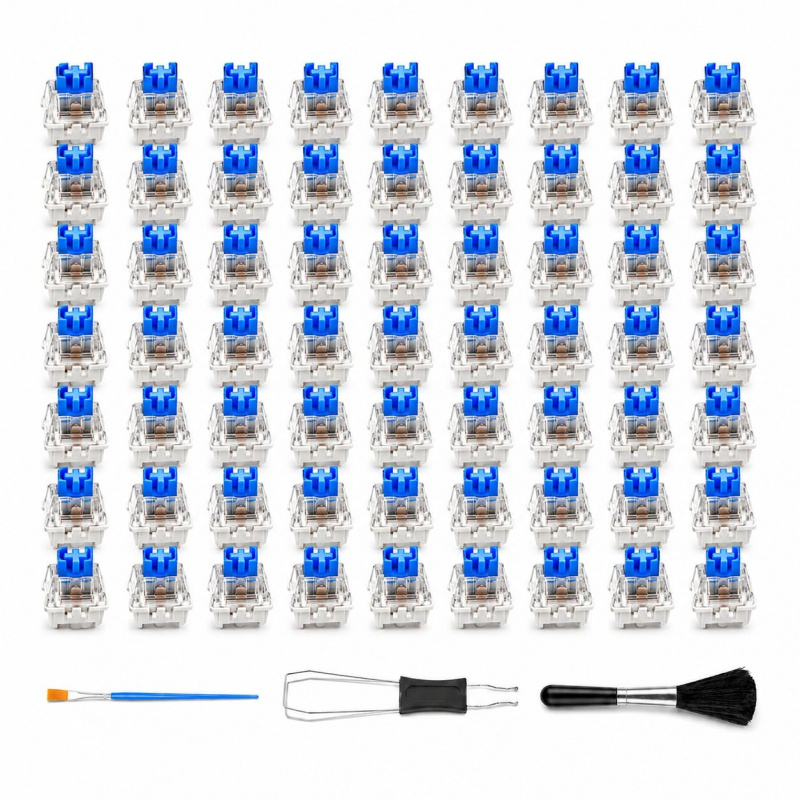 3D Print Removal Tool - 60 interruptores mecánicos azules para teclado,