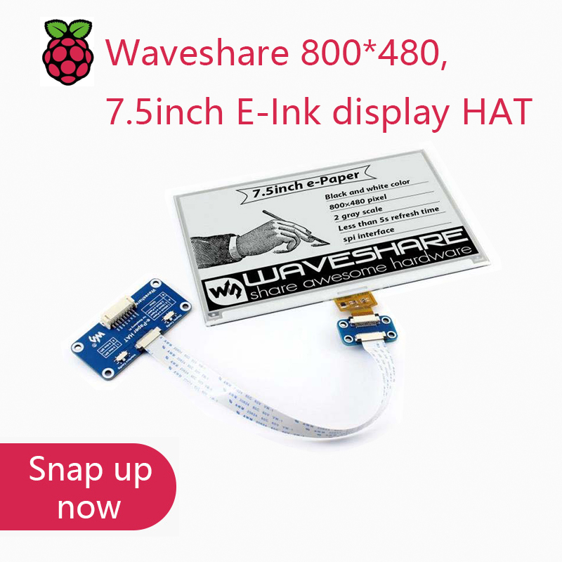Raspberry Pi 3D Print - Pantalla E-Ink Waveshare de 800*480, 7.5